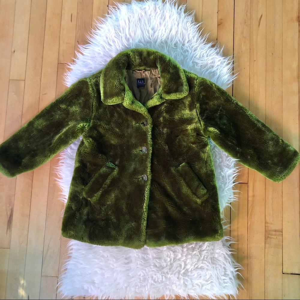 Gap Green Furry Coat